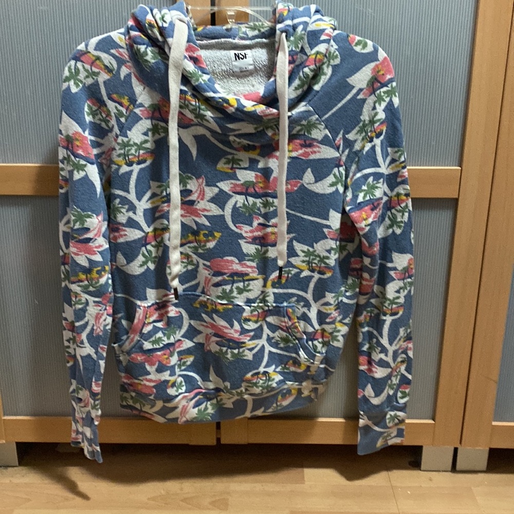 NSF Tropical palm trees sweatshirt hoodie size P